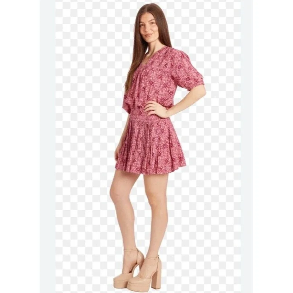 Taylor Tillman New York S Small Mini Skirt Pleated Ruffle Smocked Pull On Design